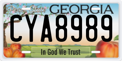 GA license plate CYA8989