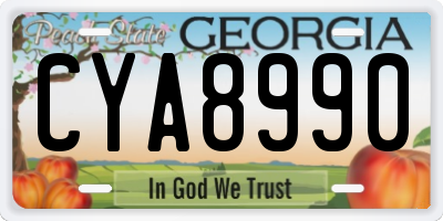 GA license plate CYA8990