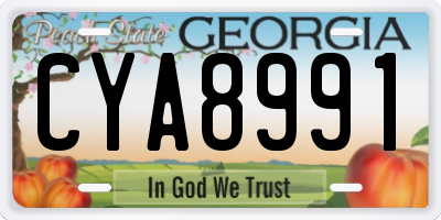 GA license plate CYA8991