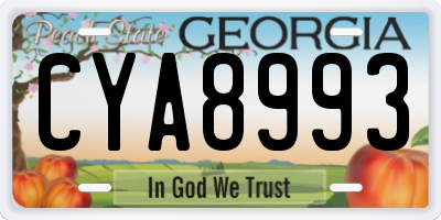 GA license plate CYA8993