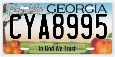 GA license plate CYA8995