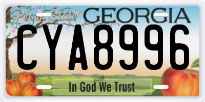 GA license plate CYA8996
