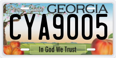 GA license plate CYA9005
