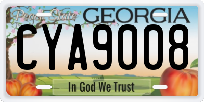 GA license plate CYA9008