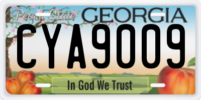 GA license plate CYA9009