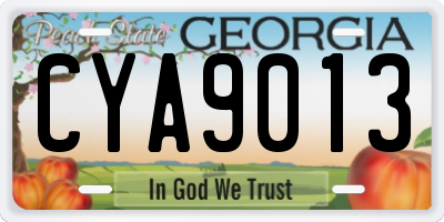 GA license plate CYA9013