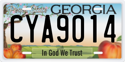 GA license plate CYA9014