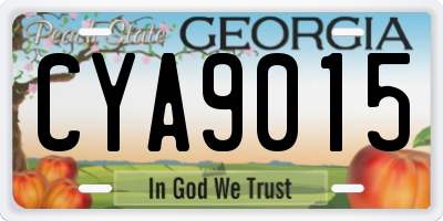 GA license plate CYA9015
