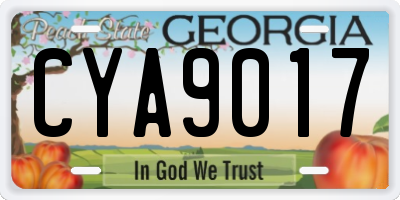 GA license plate CYA9017