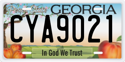 GA license plate CYA9021