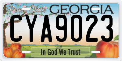 GA license plate CYA9023
