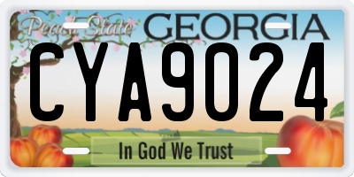 GA license plate CYA9024