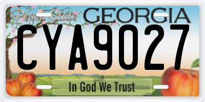 GA license plate CYA9027