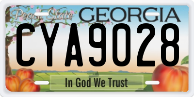 GA license plate CYA9028