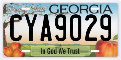 GA license plate CYA9029