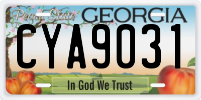 GA license plate CYA9031