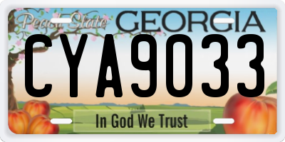 GA license plate CYA9033