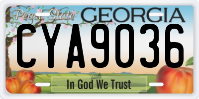 GA license plate CYA9036