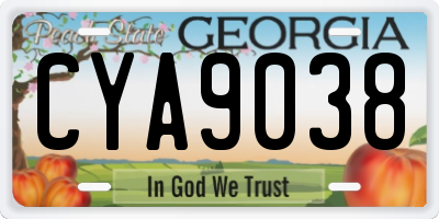 GA license plate CYA9038