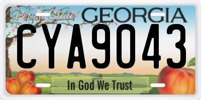 GA license plate CYA9043