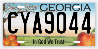 GA license plate CYA9044
