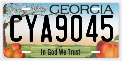 GA license plate CYA9045
