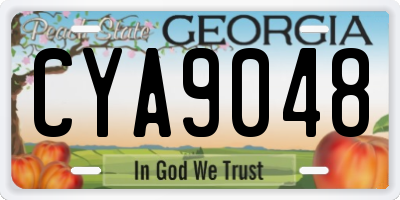 GA license plate CYA9048