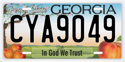 GA license plate CYA9049
