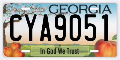 GA license plate CYA9051