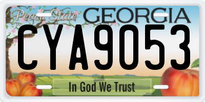 GA license plate CYA9053