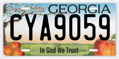GA license plate CYA9059