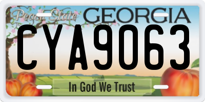 GA license plate CYA9063