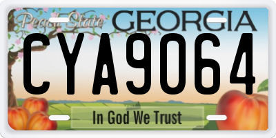 GA license plate CYA9064