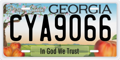GA license plate CYA9066