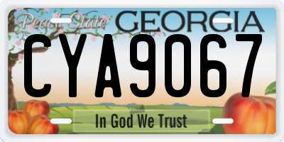 GA license plate CYA9067