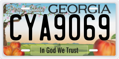 GA license plate CYA9069