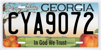 GA license plate CYA9072