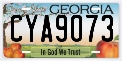 GA license plate CYA9073