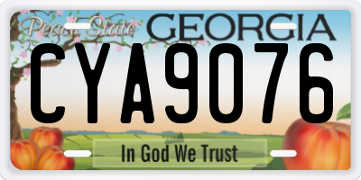 GA license plate CYA9076
