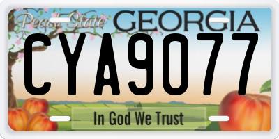GA license plate CYA9077