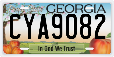GA license plate CYA9082
