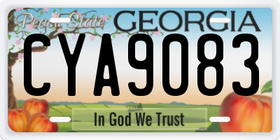 GA license plate CYA9083