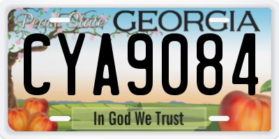 GA license plate CYA9084