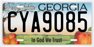 GA license plate CYA9085