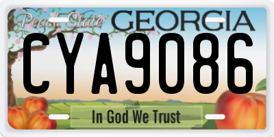 GA license plate CYA9086