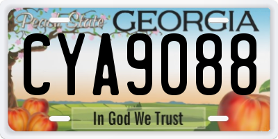 GA license plate CYA9088