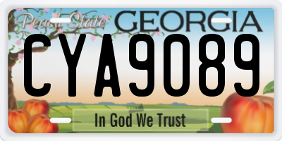 GA license plate CYA9089