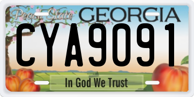 GA license plate CYA9091