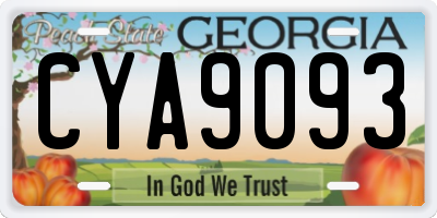GA license plate CYA9093