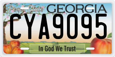 GA license plate CYA9095